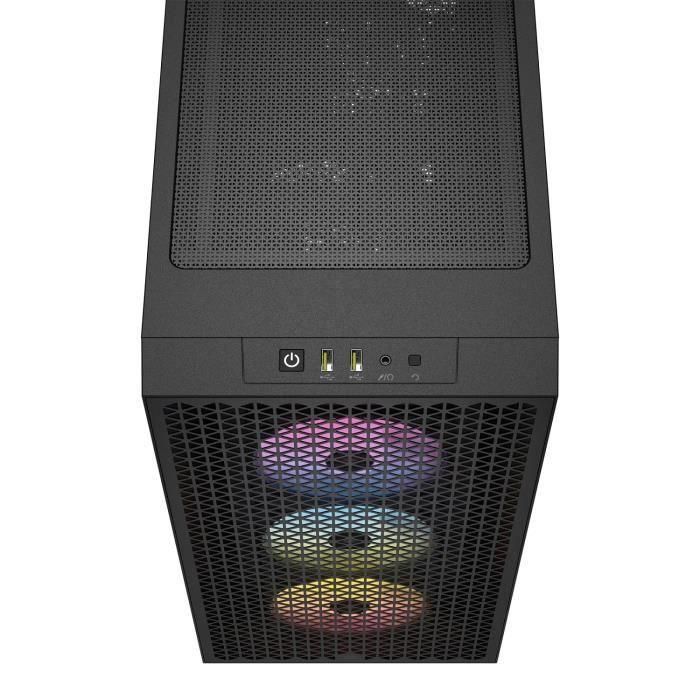 Caja de PC - CORSAIR - 3000D RGB AIRFLOW - Semitorre ATX - 3 ventiladores AR120 RGB - Negro - (CC-9011255-WW) 3 Caja de PC - CORSAIR - 3000D RGB AIRFLOW - Semitorre ATX - 3 ventiladores AR120 RGB - Negro - (CC-9011255-WW) 3