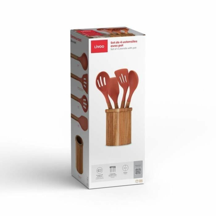 Set de Utensilios para Cocina Livoo MES153 Naranja 5 Piezas 2 Set de Utensilios para Cocina Livoo MES153 Naranja 5 Piezas 2