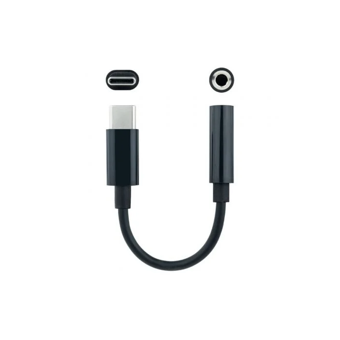 NANO CABLE 10.24.1205 Cable Adaptador de Audio USB-C Macho a Jack 3.5 Hembra 0.11m Negro 1