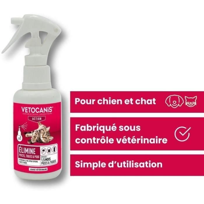 VETOCANIS Spray antiparasitario, antipulgas y anti-garrapatas - 100 ml - Para perros y gatos 2 VETOCANIS Spray antiparasitario, antipulgas y anti-garrapatas - 100 ml - Para perros y gatos 2