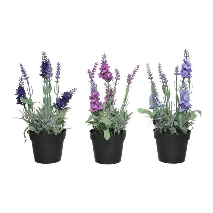 Planta artificial lavanda verde / lila PVC Ø12x25cm con maceta plástica negra 0 Planta artificial lavanda verde / lila PVC Ø12x25cm con maceta plástica negra 0