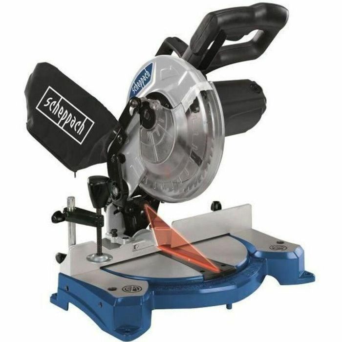 Scheppach HM80L Sierra ingletadora radial 1500W 210 mm con láser, corte 120x60mm, aluminio fundido