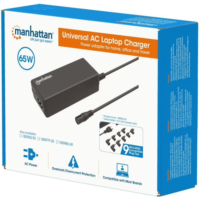 MANHATTAN Laptop-Netzteil 65W AC 9 Stecker 2