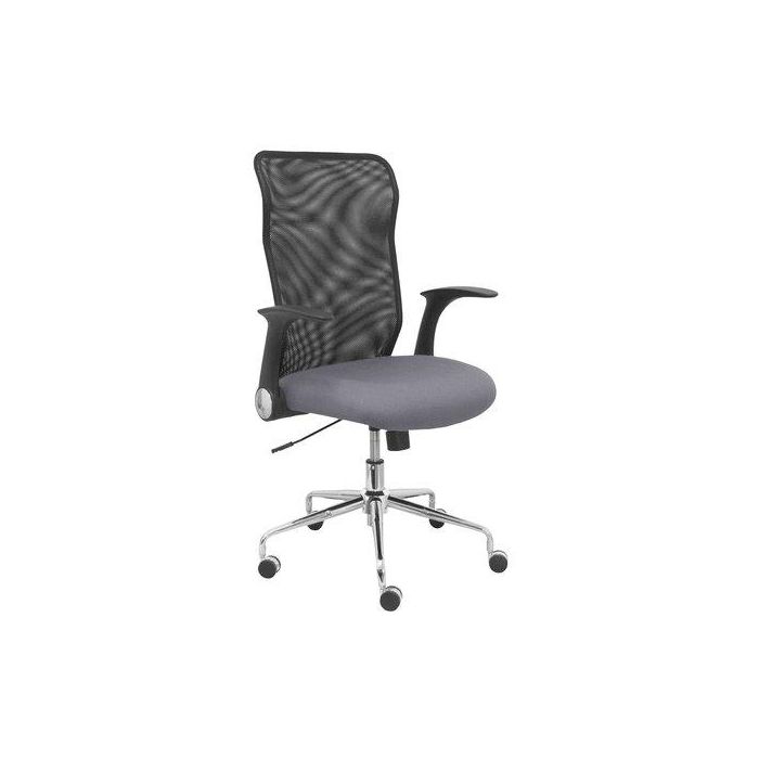 Silla Piqueras Y Crespo Minaya Brazos Retractiles Mecanismo Basculante Ergonomica Respaldo Malla Transpirable Negra Asiento Tapizado Bali Gris Medio