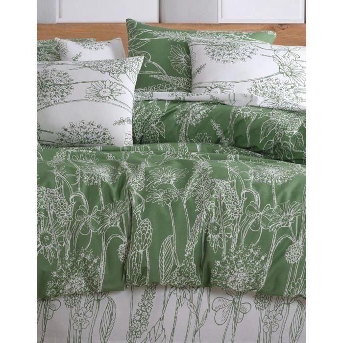 Juego de cama ASI8684282608837 - 1 funda nórdica 220x240 cm + 2 fundas de almohada 60x60 cm - 100% algodón reforzado - Verde 3 Juego de cama ASI8684282608837 - 1 funda nórdica 220x240 cm + 2 fundas de almohada 60x60 cm - 100% algodón reforzado - Verde 3
