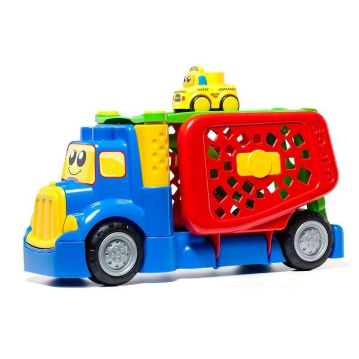 Camion portacoches 82 cm incluye 1 coche mas 10 blocks 2