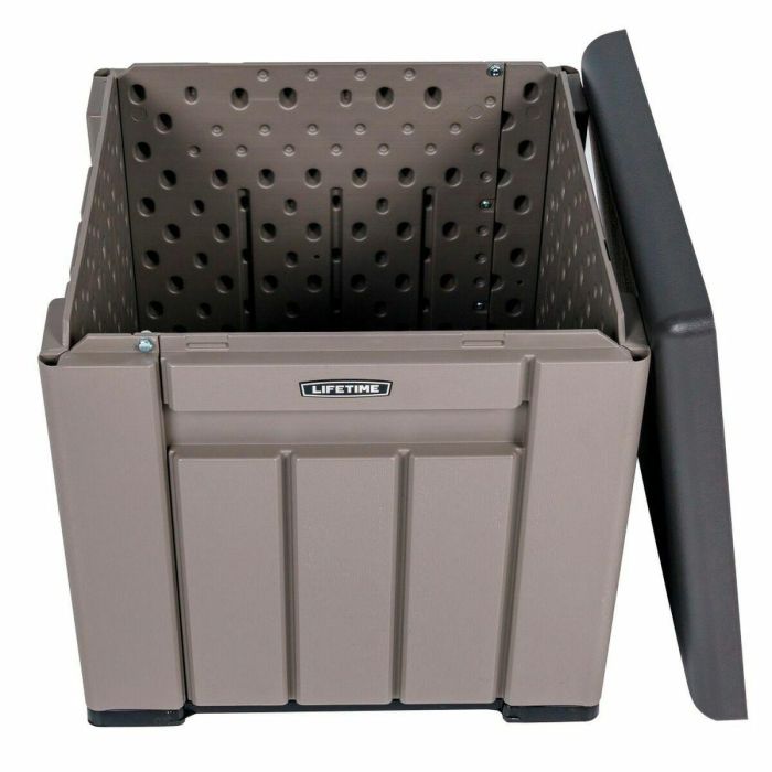 Lifetime Cubo Almacenamiento Gris con Puertas y Techo Abatibles 51,2x51,2x50,8 cm 5