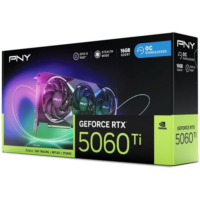 PNY PNY0751492795058 Tarjeta gráfica GeForce RTX 5060 Ti 16 GB ARGB Overclocked Triple Fan DLSS 4 8 PNY PNY0751492795058 Tarjeta gráfica GeForce RTX 5060 Ti 16 GB ARGB Overclocked Triple Fan DLSS 4 8