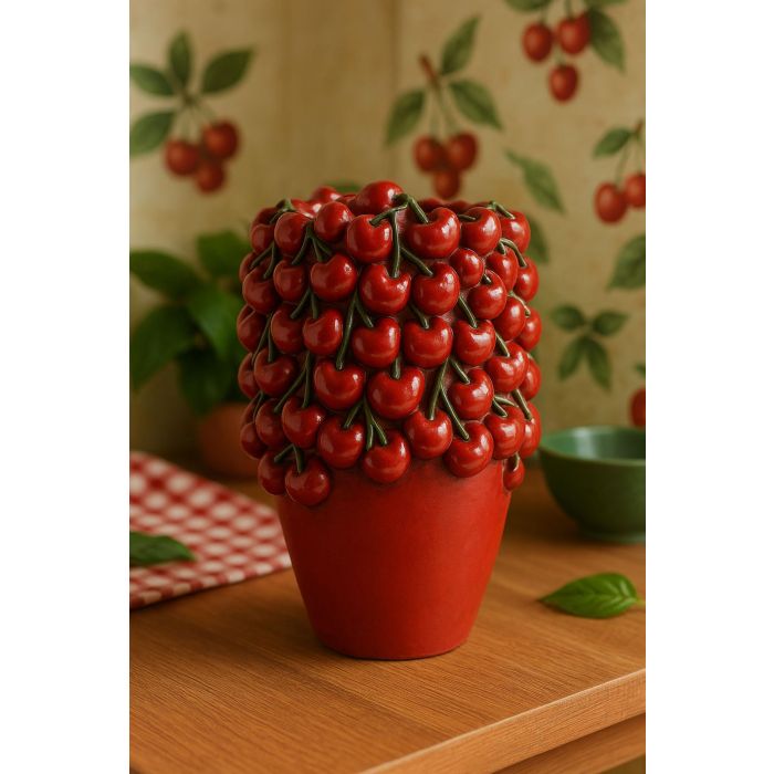 Jarron Tropical DKD Home Decor Rojo 18 x 25 x 18 cm (4 Unidades) 3