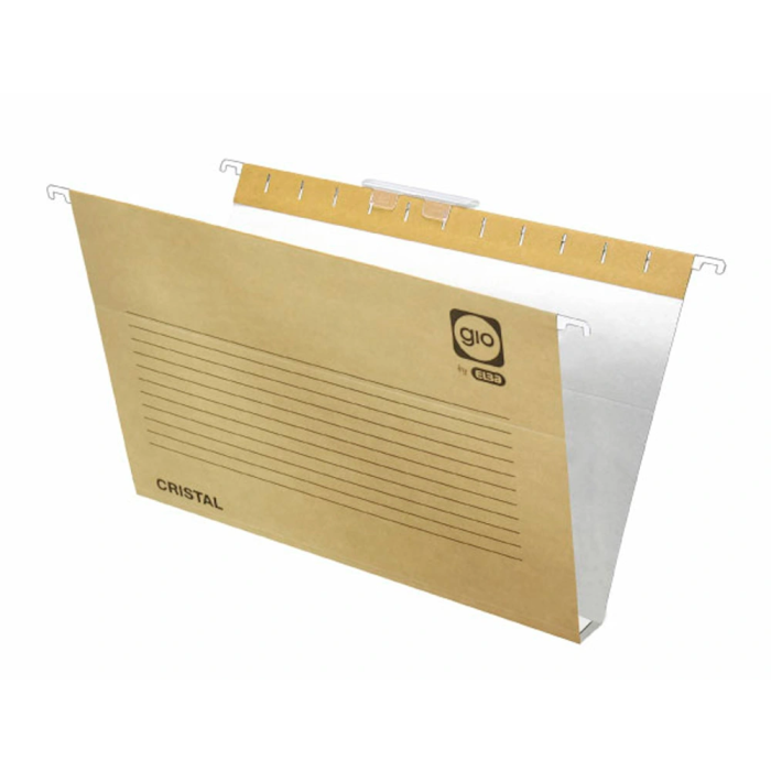 Gio Carpeta Colgante Din A4 Cristal Kraft Bicolor Eco Lomo 30 mm con Visor Superior Reforzada 1