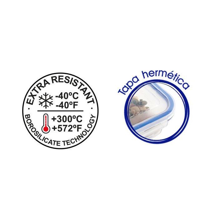 Fiambrera rectangular hermética Quttin 21x25.5 cm 2.4L (4 Unidades) 4 Fiambrera rectangular hermética Quttin 21x25.5 cm 2.4L (4 Unidades) 4