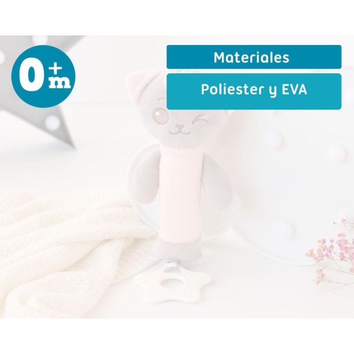 KioKids Sonajero Cricri Gatito Rosa con Mordedor de Silicona y Sonido para Bebés +3 Meses - Alivia Dentición - Colección Dolci Amici 5 KioKids Sonajero Cricri Gatito Rosa con Mordedor de Silicona y Sonido para Bebés +3 Meses - Alivia Dentición - Colección Dolci Amici 5