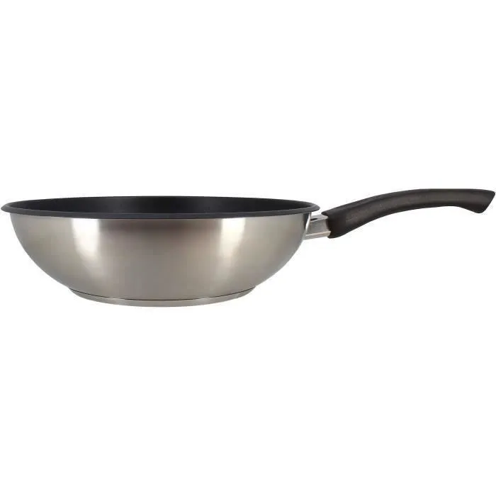 Menastyl Wok 6020252 Acero Inoxidable 28 cm Apto para Todo Tipo de Fuegos, Incluida Inducción 1