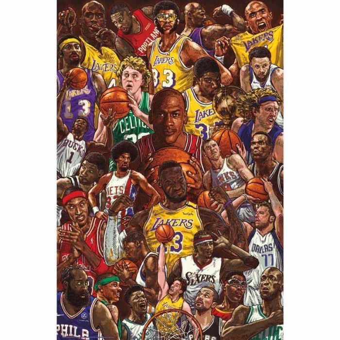ERIK Poster Estrellas del Baloncesto 91,5x61cm, Impreso en Papel Brillo de Alta Calidad 150gr