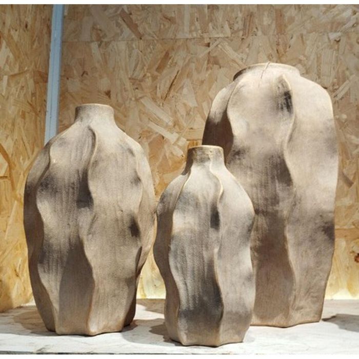 DKD Home Decor Jarrón Romántico Beige Gres 25 x 50 x 25 cm 4