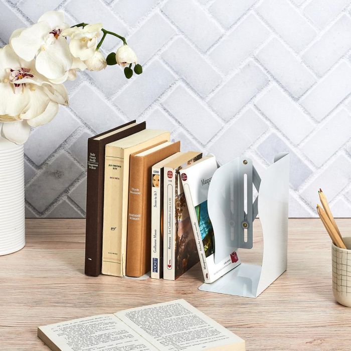 Home Deco Factory Sujetalibros Extensible Blanco Vallee Outlet 9-46 cm Práctico 3 Home Deco Factory Sujetalibros Extensible Blanco Vallee Outlet 9-46 cm Práctico 3