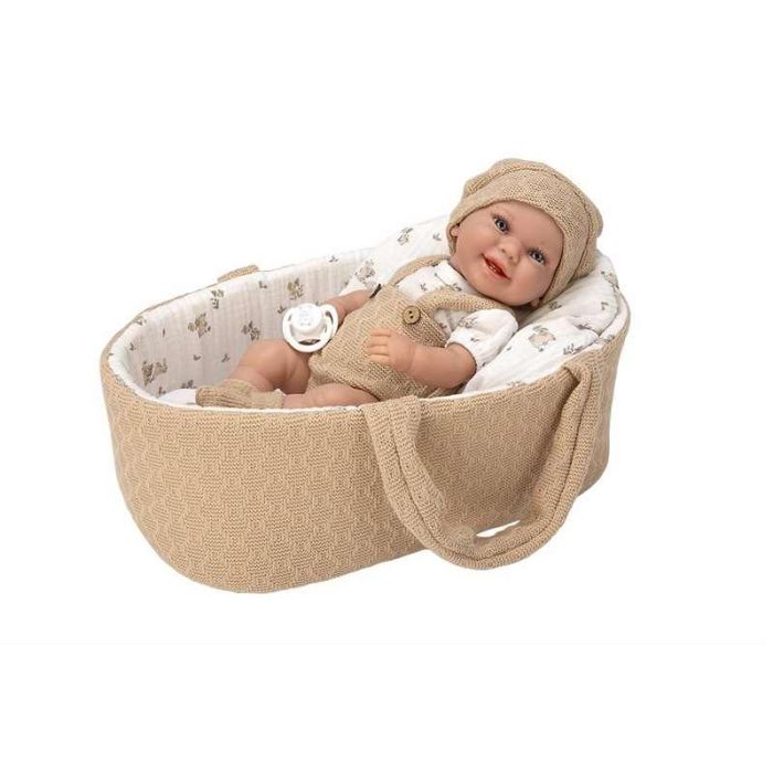 Muñeca elegance babyto marron c/capazo y bolsa (cuerpo vinyl, sexo niño) 33 cm Muñeca elegance babyto marron c/capazo y bolsa (cuerpo vinyl, sexo niño) 33 cm