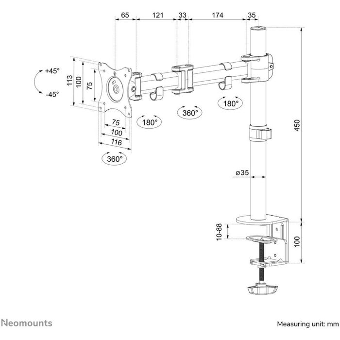 Soporte de Mesa para Pantalla Neomounts NM-D135BLACK 5