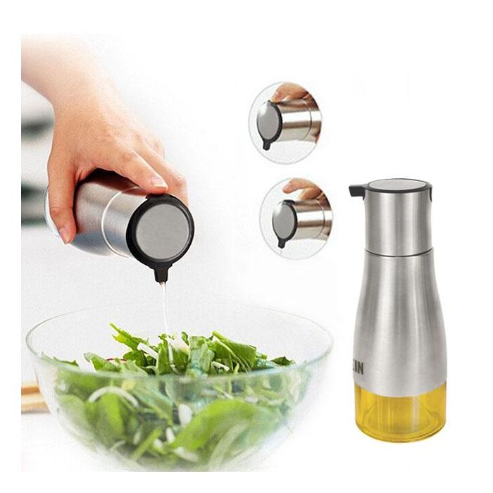 Quttin Set de 2 Aceiteras de Acero Inoxidable con Soporte - 18x9.5x23 cm, 320 ml (12 Unidades) 2 Quttin Set de 2 Aceiteras de Acero Inoxidable con Soporte - 18x9.5x23 cm, 320 ml (12 Unidades) 2