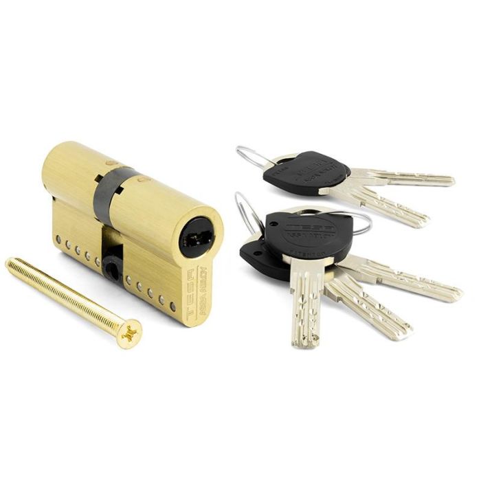 Tesa TK-100 L/Larga TK15 35-35L Bombillo Doble Embrague para Puertas de Seguridad Acabado Níquel