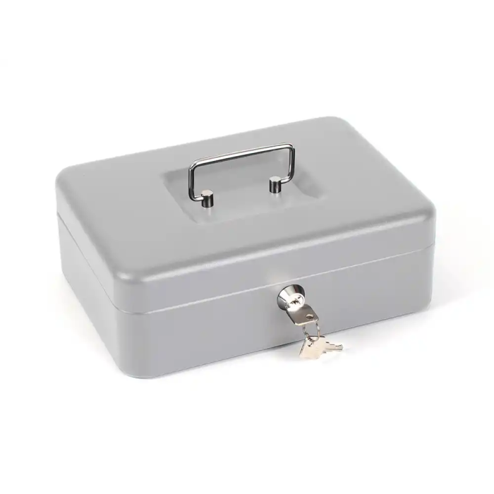 Q-connect Caja caudales 10/ 250x180x90 mm Plata con portamonedas y 2 juegos de llaves 1