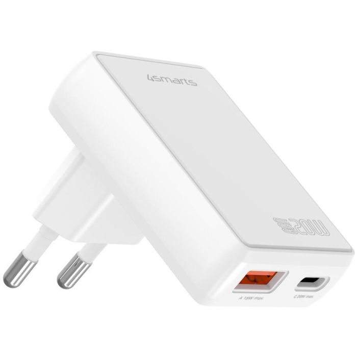 4smarts Netzladegert FlatPlug Duos 20W GaN 1C+1A, wei 3
