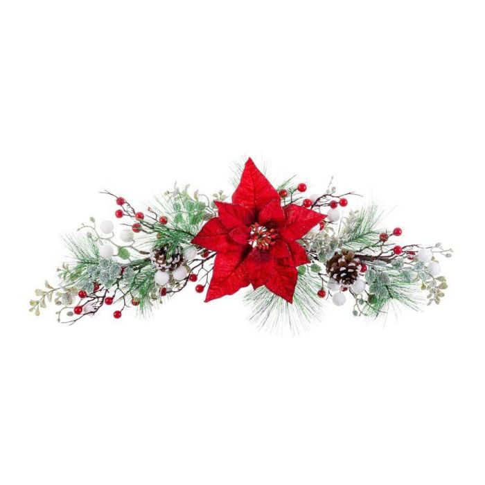 Adorno Navideño Rojo Multicolor Plástico Tejido Piñas 60 cm Adorno Navideño Rojo Multicolor Plástico Tejido Piñas 60 cm