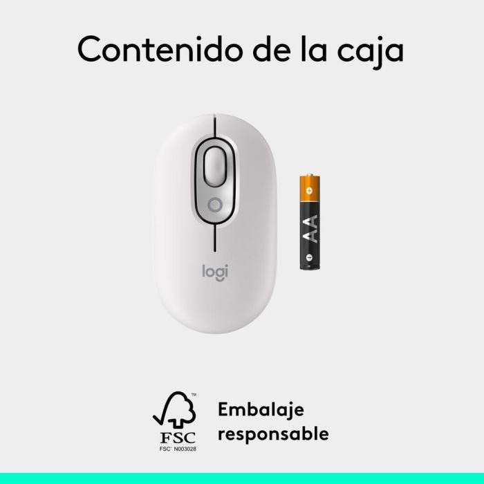 Logitech Pop Mouse Inalámbrico Bluetooth, 1000-4000 DPI, Personalizable, Blanco 7 Logitech Pop Mouse Inalámbrico Bluetooth, 1000-4000 DPI, Personalizable, Blanco 7