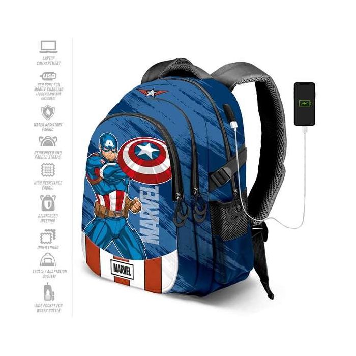 Karactermania Mochila Capitán América Run. Plus Fan 44x34x21 cm Ripstop 10