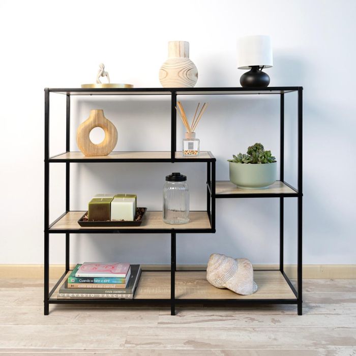 Vinthera Moa Consola Multifuncional Madera Metal 100X34X90 cm 1 Vinthera Moa Consola Multifuncional Madera Metal 100X34X90 cm 1