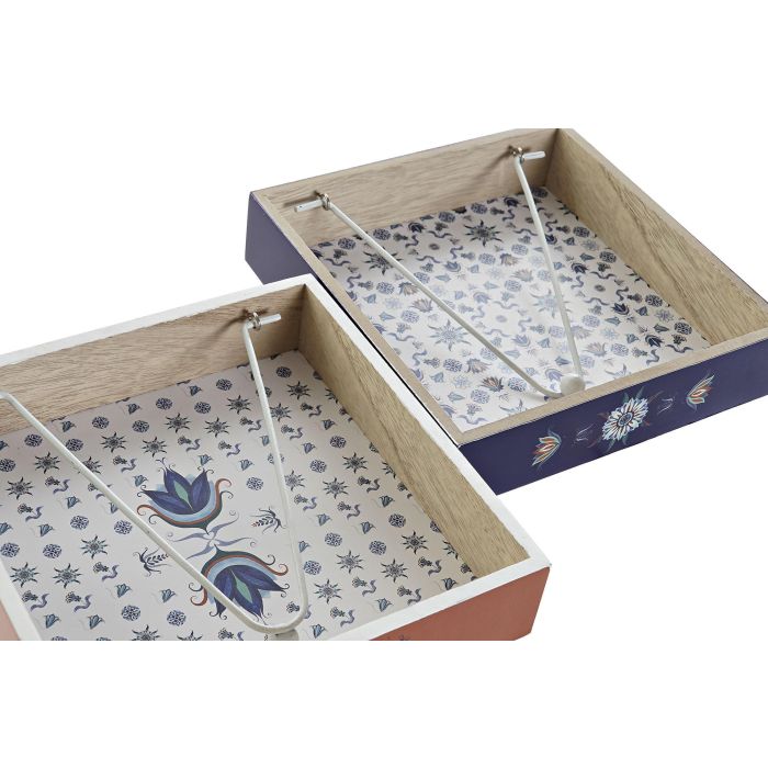 DKD Home Decor Servilletero Tradicional Azulejos Retro de Mesa Azul y Blanco 18x4x18 cm Pack de 4 Unidades en MDF y Metal 1 DKD Home Decor Servilletero Tradicional Azulejos Retro de Mesa Azul y Blanco 18x4x18 cm Pack de 4 Unidades en MDF y Metal 1