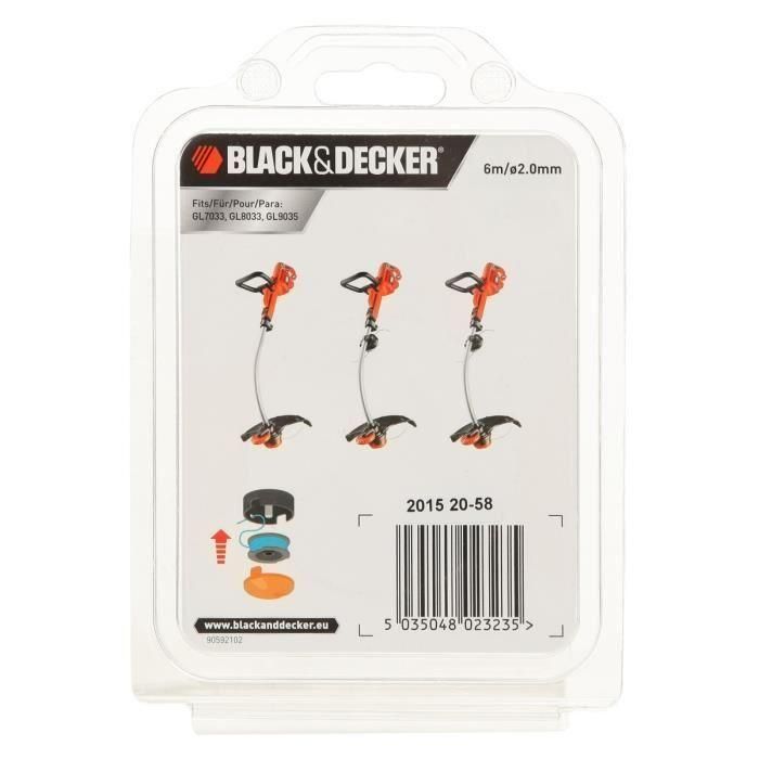 NEGRO Y DECKER Bobina Reflex 6m 2mm cable 1