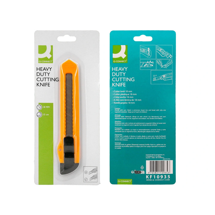 Q-connect XD-11 Cutter Retráctil de Plástico Ancho Cuchilla 18 mm, Accesorio de Oficina y Manualidades, Blíster 1 Unidad 7