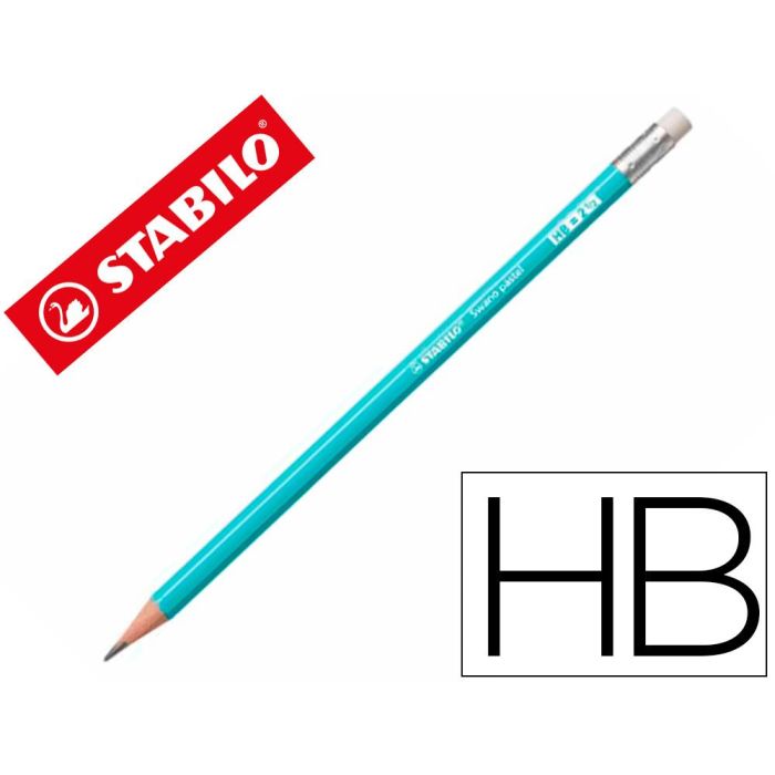 Stabilo Swano Lapiz Grafito Con Goma Pastel Azul -12U-