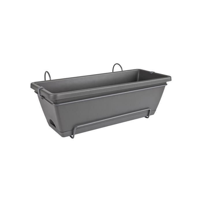 Elho Barcelona Balconiere Allin1 50 - Negro - L 50 x B 28 x H 19 cm - Balcón exterior - 100% reciclado Elho Barcelona Balconiere Allin1 50 - Negro - L 50 x B 28 x H 19 cm - Balcón exterior - 100% reciclado