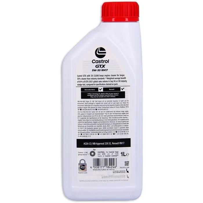 Castrol GTX 5W-30 RN17 Aceite de Motor 1L 2