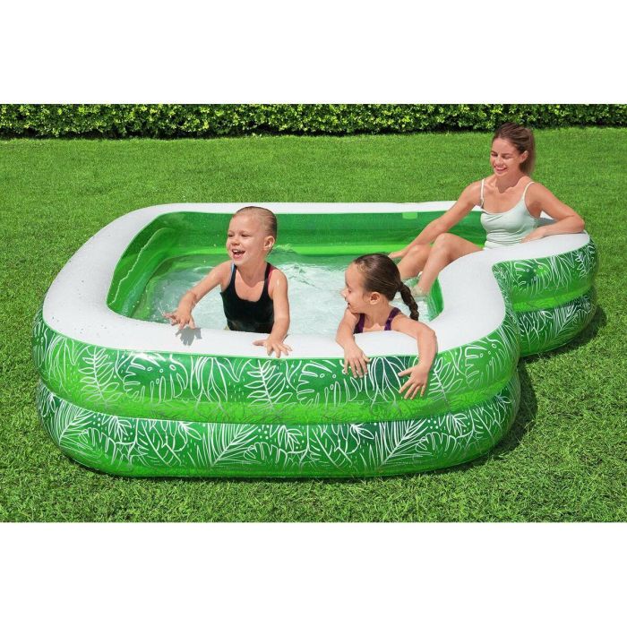 Bestway Piscina Hinchable 2 Camaras Tropical 231x231x51 cm +6 Años Jardin 54336 1