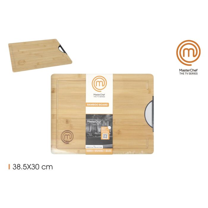 Tabla de cortar bambú con asas 38.5 x 30 cm - Masterchef (6 Unidades) Tabla de cortar bambú con asas 38.5 x 30 cm - Masterchef (6 Unidades)