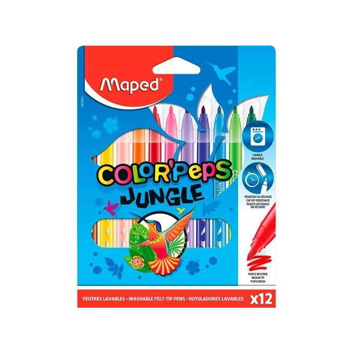 Maped Rotuladores Color´Peps Jungle 2.0 Estuche De 12 C-Surtidos Maped Rotuladores Color´Peps Jungle 2.0 Estuche De 12 C-Surtidos