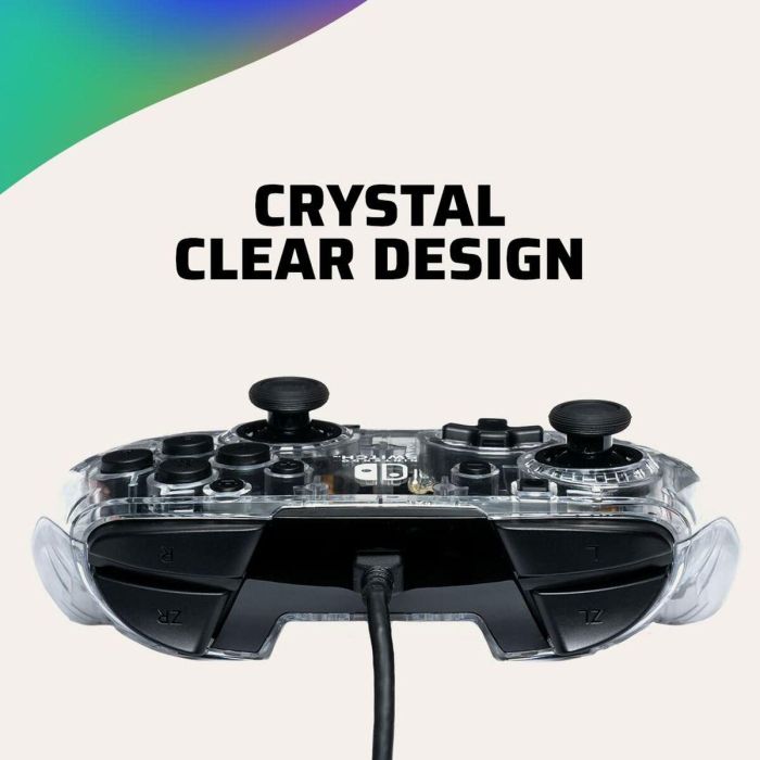 PDP Controlador Prismatic Afterglow con Cable para Nintendo Switch, Iluminación LED, Audio y Chat 3.5mm, Controles Integrados 8