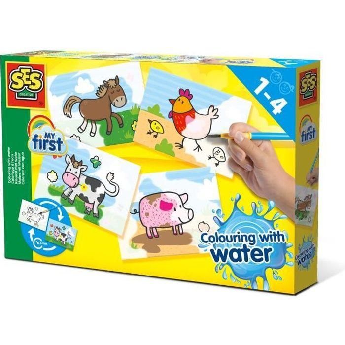 SES CREATIVE - 14455 - Colorear en el agua - Animales de granja SES CREATIVE - 14455 - Colorear en el agua - Animales de granja