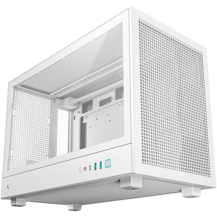 DeepCool CH260 WH Micro Torre Gaming PC Blanco, compatible con micro ATX/Mini-ITX, ventana de vidrio templado 1