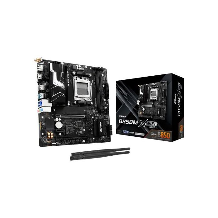 Placa ASRock B850M-X Wifi R2.0,Amd,Am5,B850,2Ddr5,128Gb,1Hdmi+1Dp,4Sata3,2.5Gblan,Wifi6E+Bt5.2,5Usb3.2+2Usb Type-C,Matx Placa ASRock B850M-X Wifi R2.0,Amd,Am5,B850,2Ddr5,128Gb,1Hdmi+1Dp,4Sata3,2.5Gblan,Wifi6E+Bt5.2,5Usb3.2+2Usb Type-C,Matx