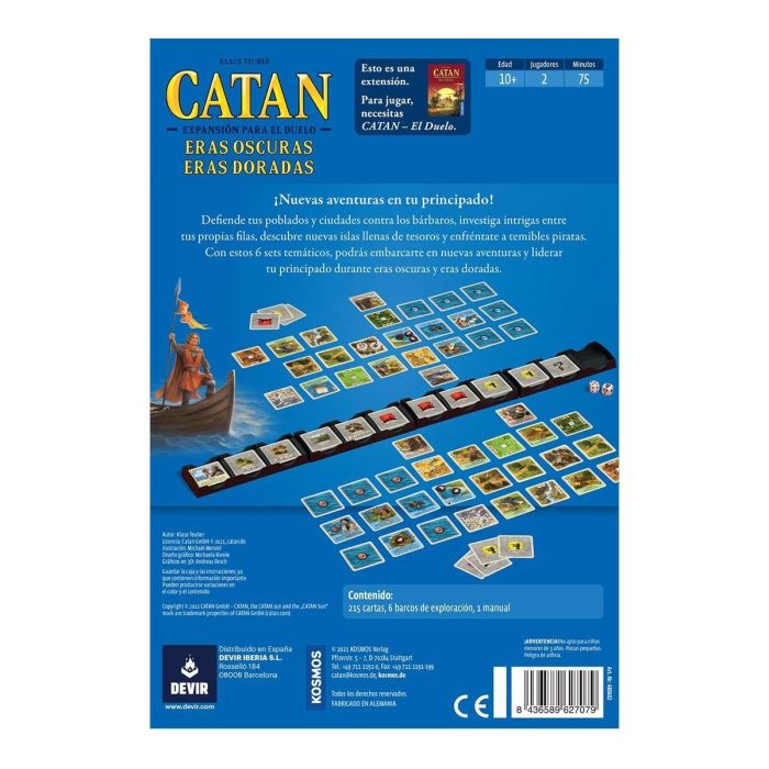Devir Juego de Mesa Catan El Duelo - Expansión Eras Oscuras, Eras Doradas - 215 Cartas, 2 Jugadores, 75 Minutos, +10 Años 3 Devir Juego de Mesa Catan El Duelo - Expansión Eras Oscuras, Eras Doradas - 215 Cartas, 2 Jugadores, 75 Minutos, +10 Años 3