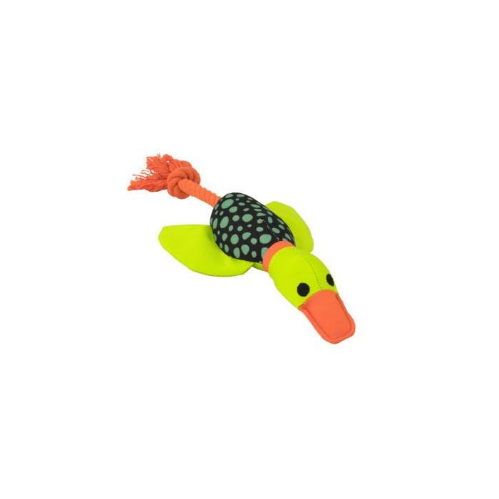 Nayeco Peluche Pato Harry con Cuerda Dental para Perros 33 cm - Pack de 2 Unidades