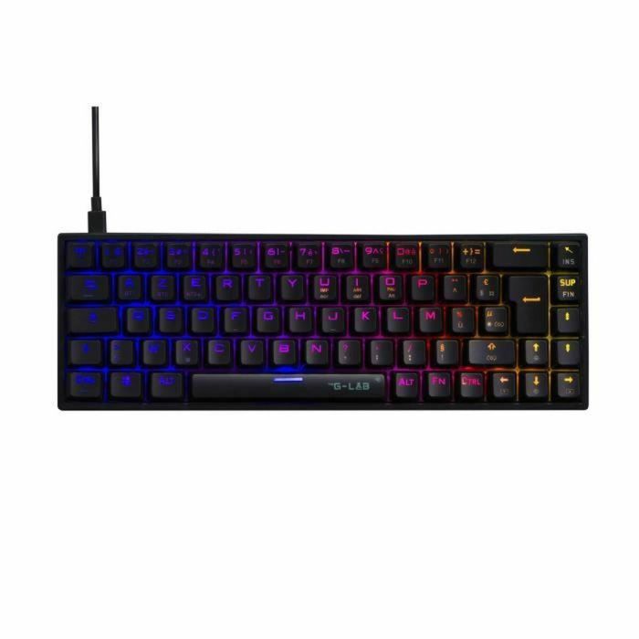 Teclado para juegos - The G-Lab - KEYZ TITAN - Mecánico (interruptor rojo) - Con cable - RGB - Negro