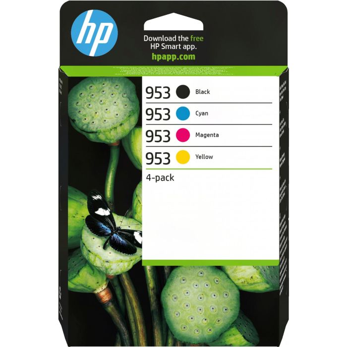 HP Tinta BK, C, M, Y para Officejet Pro 7700, 8200, 8700 Series - Nº 953 Pack De 4