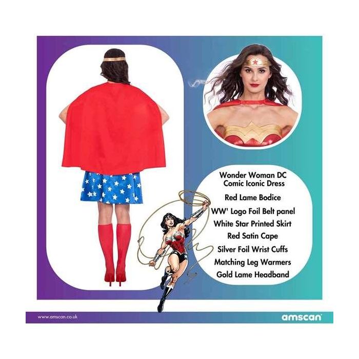 W.B. Disfraz de Wonder Woman para Adulto Talla XL (42/44) Multicolor 5 W.B. Disfraz de Wonder Woman para Adulto Talla XL (42/44) Multicolor 5