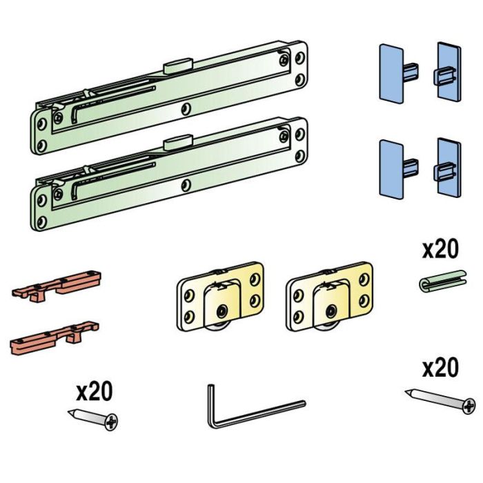 Terno Kit Herrajes Living Base Out para Puerta 20Kgs