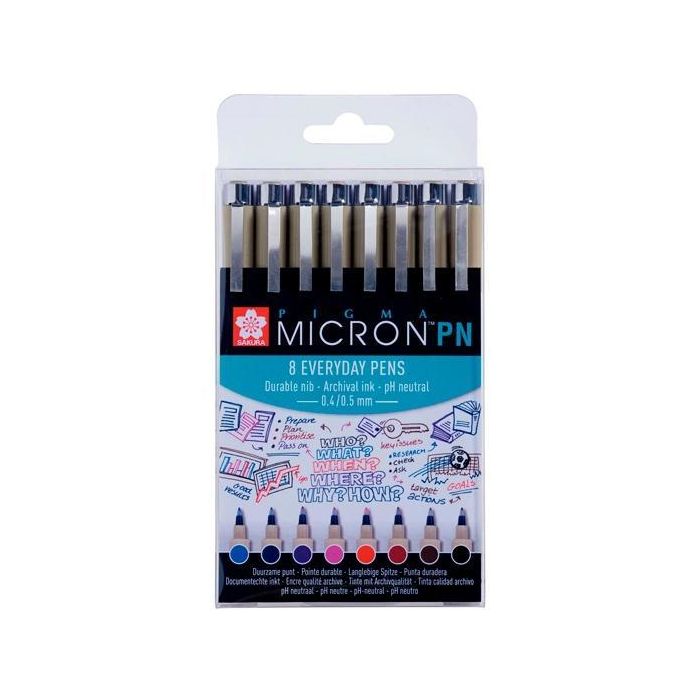 Talens Sakura Rotuladores Pigma Micron Pn Colores Surtidos Estuche 8 Ud